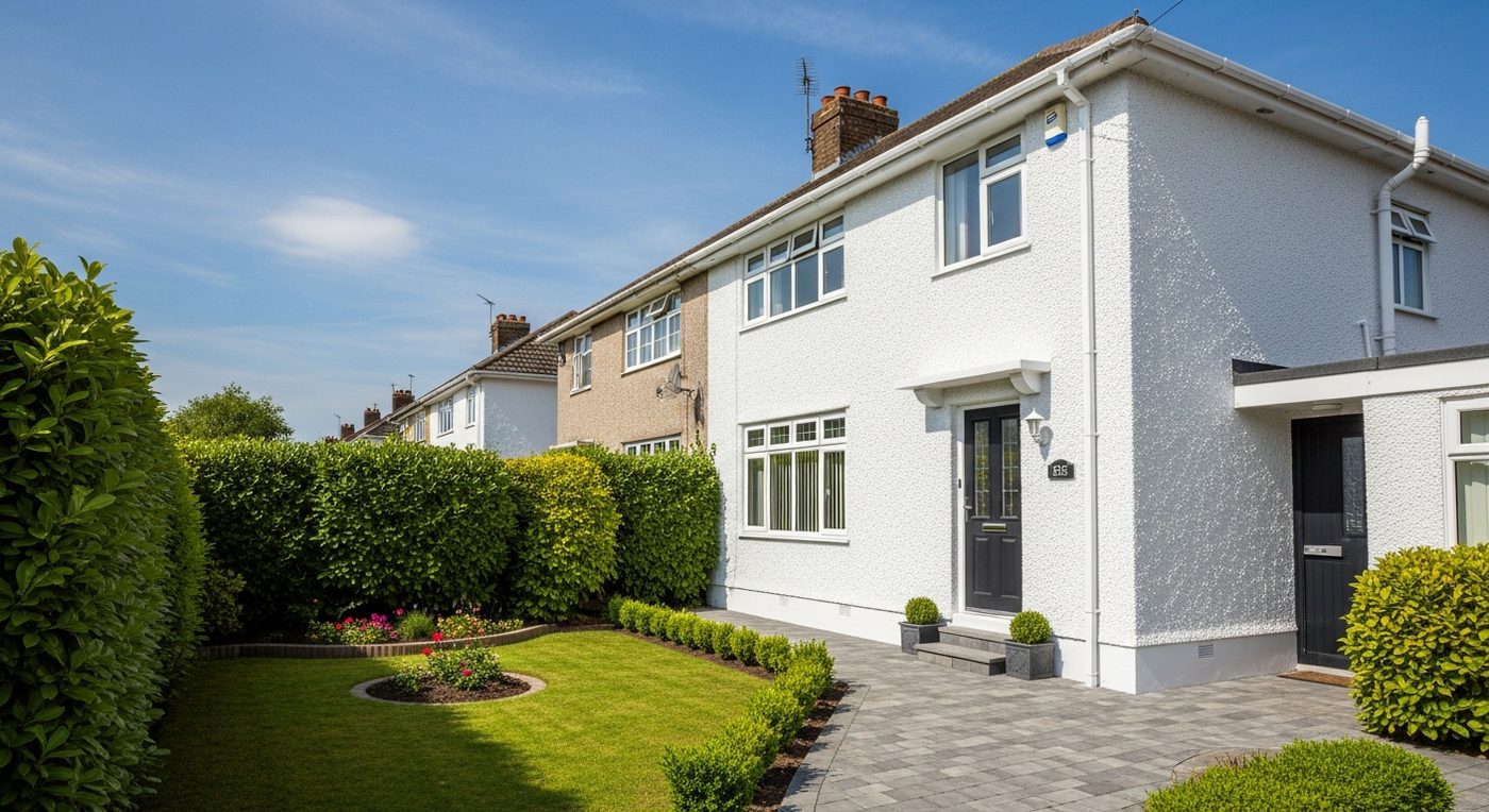 A freshly painted house exterior